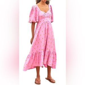 FARM Rio Pink Midi Dress